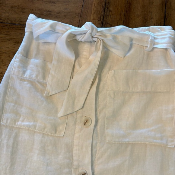 White 100% Linen Pocketed Skirt by MNG Mango, XS, Trending Summer Boho Airy - Picture 13 of 16